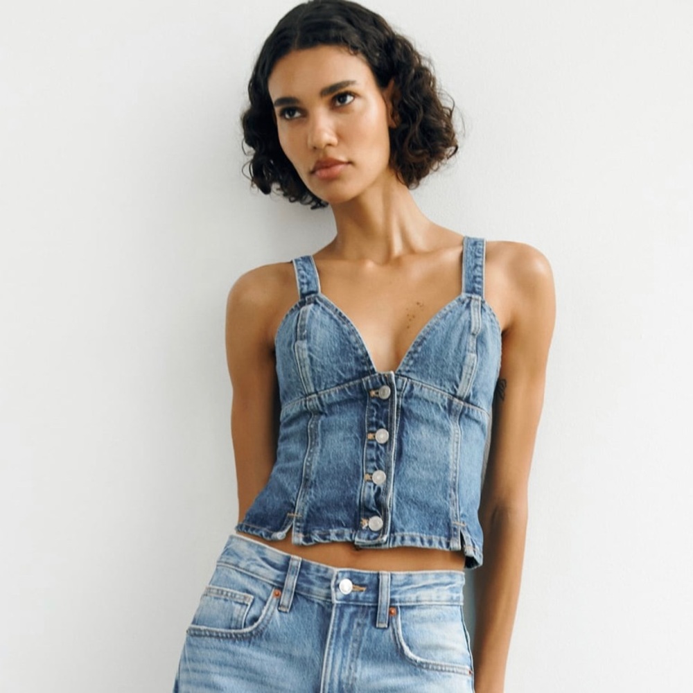 Zara TRF denim top💙👖